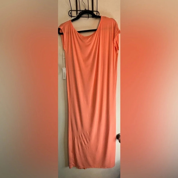 NWT Six/Fifty 93/7 Rayon/Spandex Peach colored size small Midi dress. - Picture 5 of 5